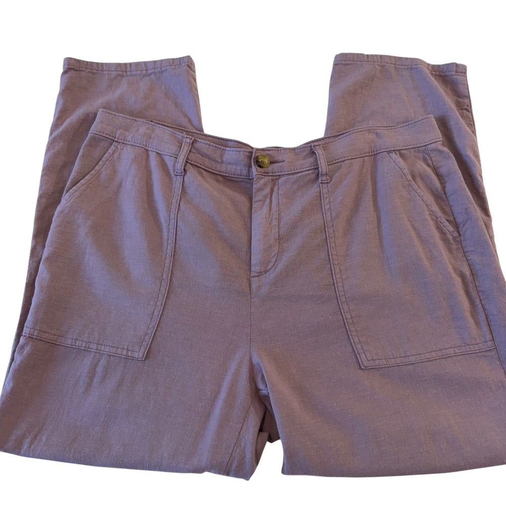 Lila Ryan Women's Martina Purple Linen Blend Trousers Size‎ 14 - Picture 4 of 10